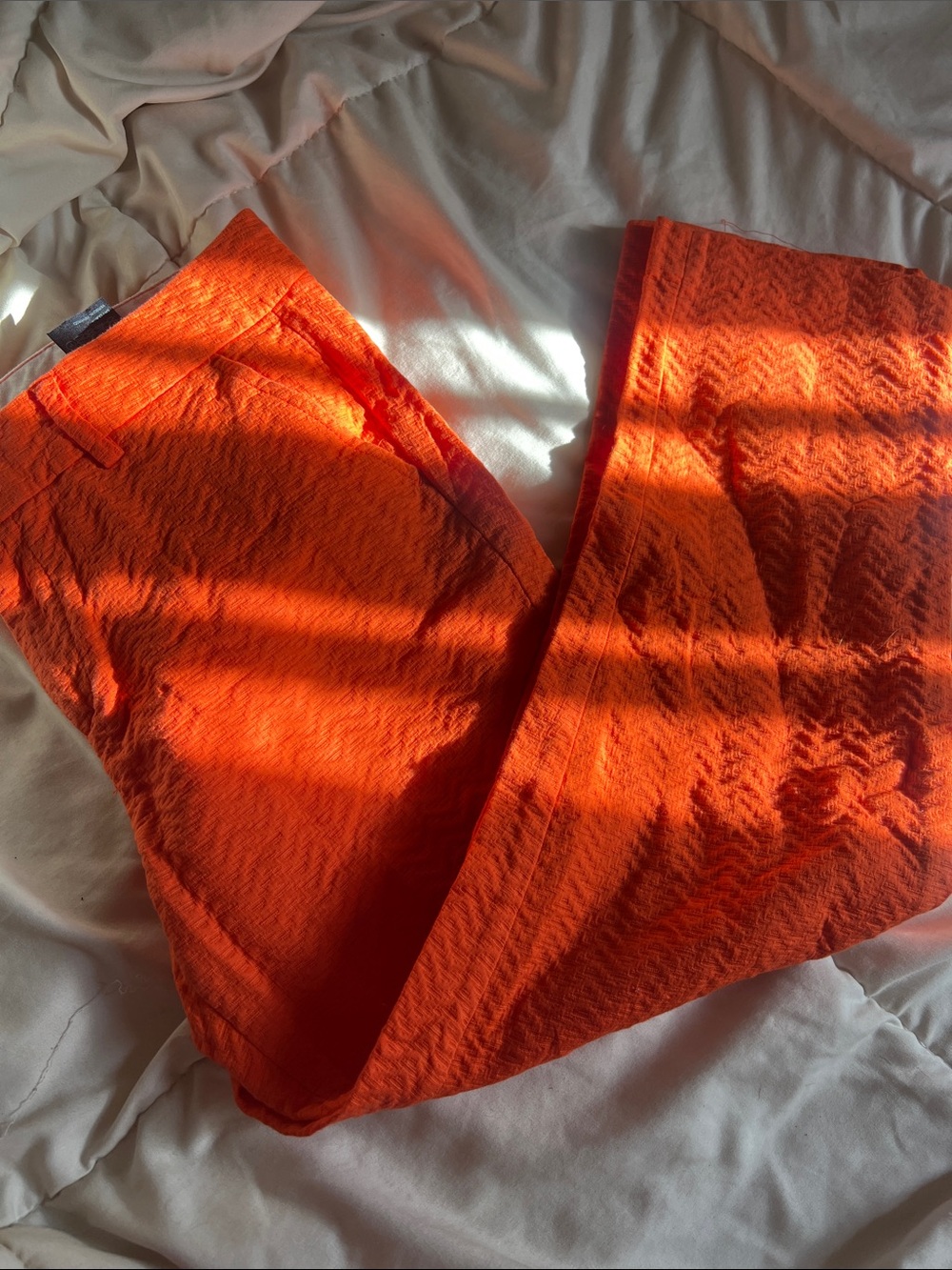 Tommy Hilfiger Orange Cropped Textured Pants